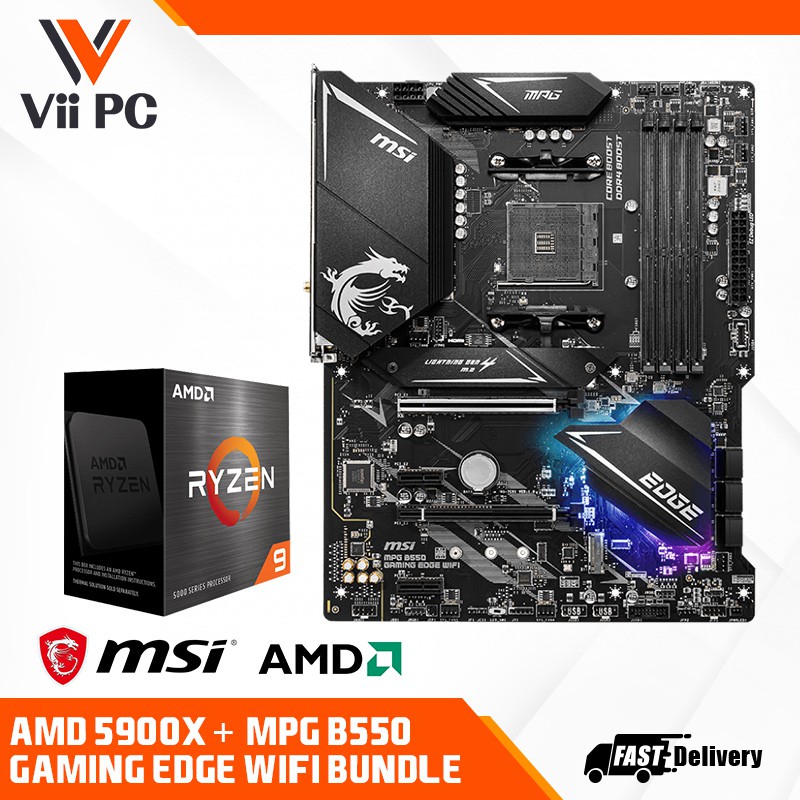MSI Mpg B550 Gaming Edge WIFI and AMD Ryzen 5900x Processor Bundle Shopee Singapore