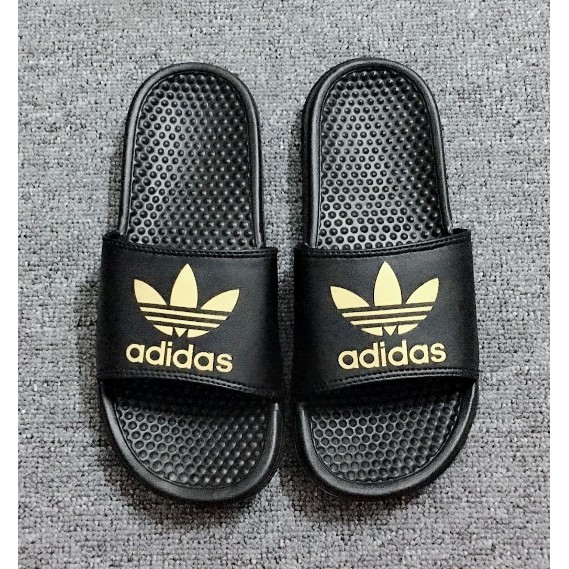 adidas slippers gold