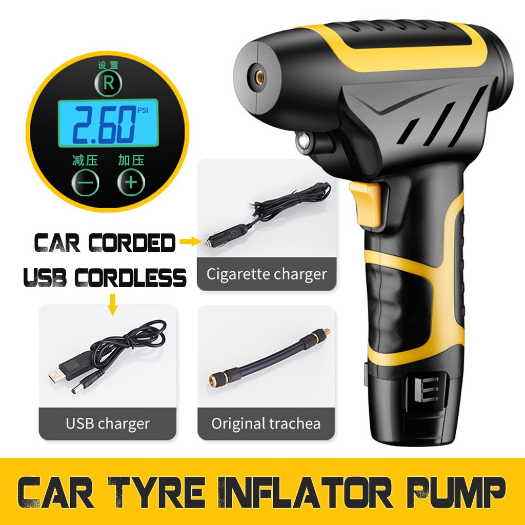 Bike Tyres and Inflatable Swimming Pool and Car Tyres LED Flashlight & Air Pump USB Charging,Vehicle-mounted Pump for Balls InLoveArts Portable Tire Pump Cordless Tyre Inflator 