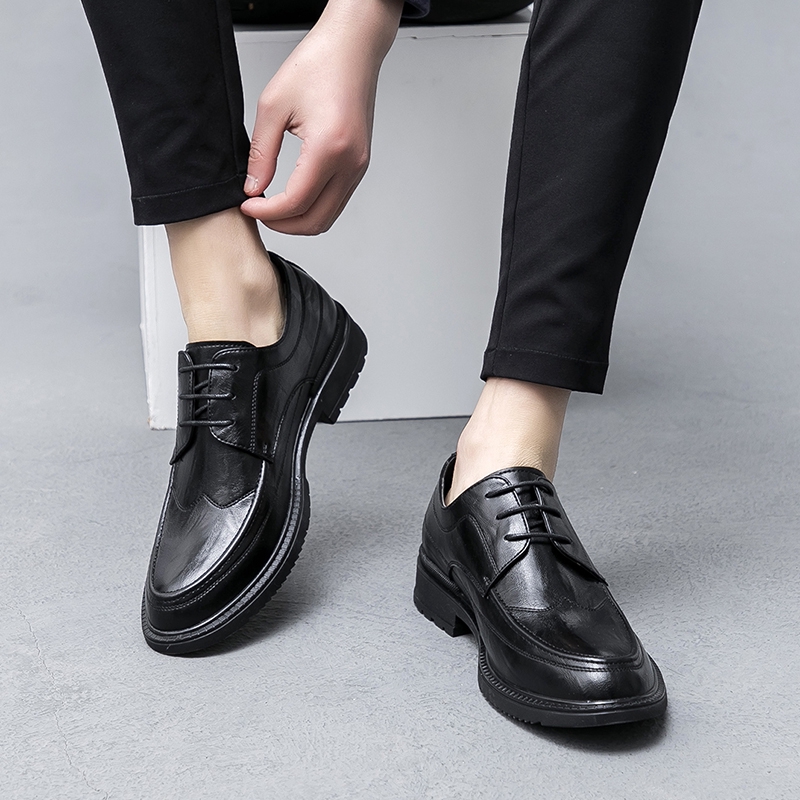 business casual with black shoes