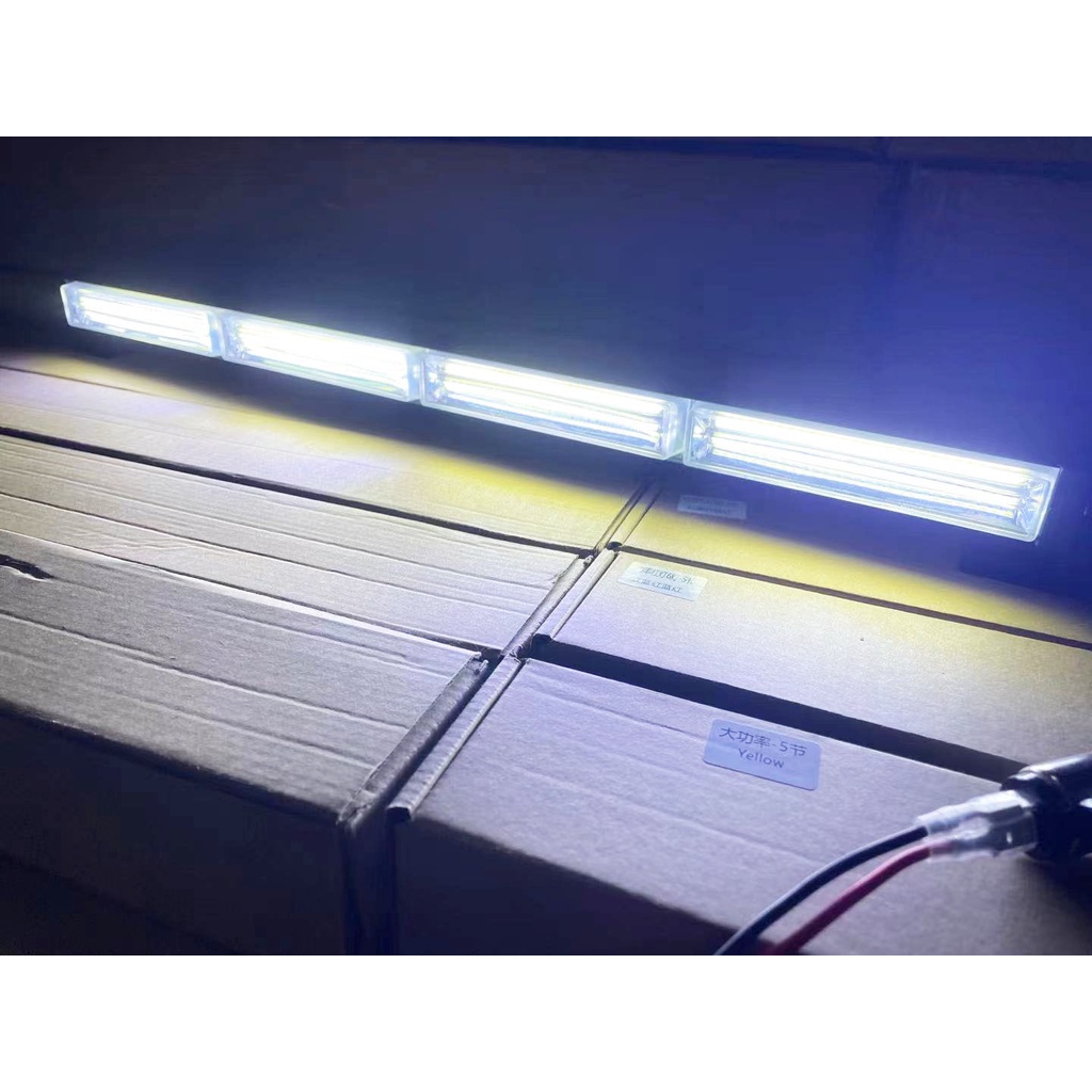 Lampu Led Lori 24v 24v Strobe Light Bar Emergency Light Bar Warning Light Yellow Amber 4 Cob Truck Light Shopee Singapore