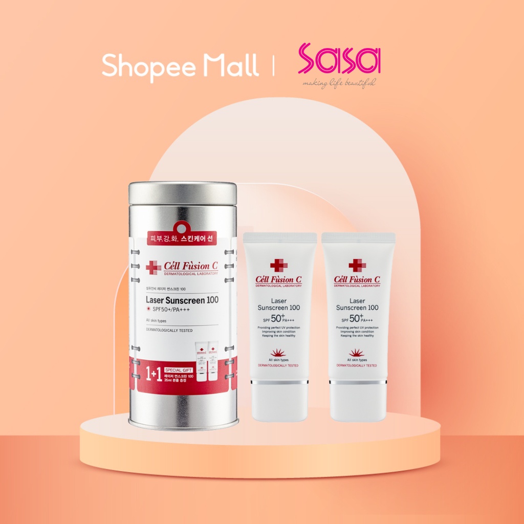 CELL FUSION C LASER SUNSCREEN 100 SPF50+ PA+++ (35ml + 35ml) | Shopee ...