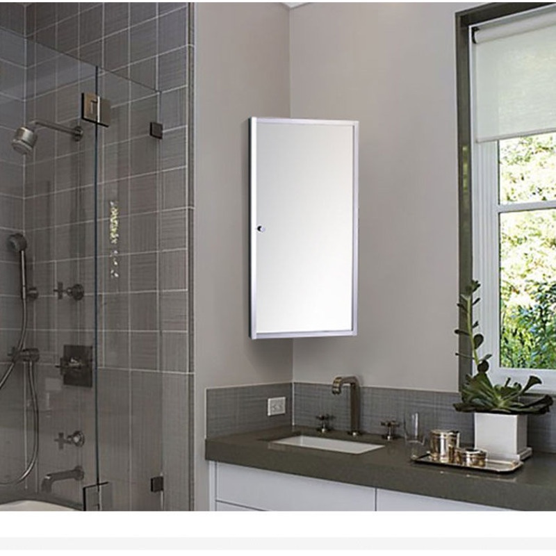 Stainless Steel Bathroom Corner Mirror, Stainless Steel Bathroom Mirror Cabinet Singapore