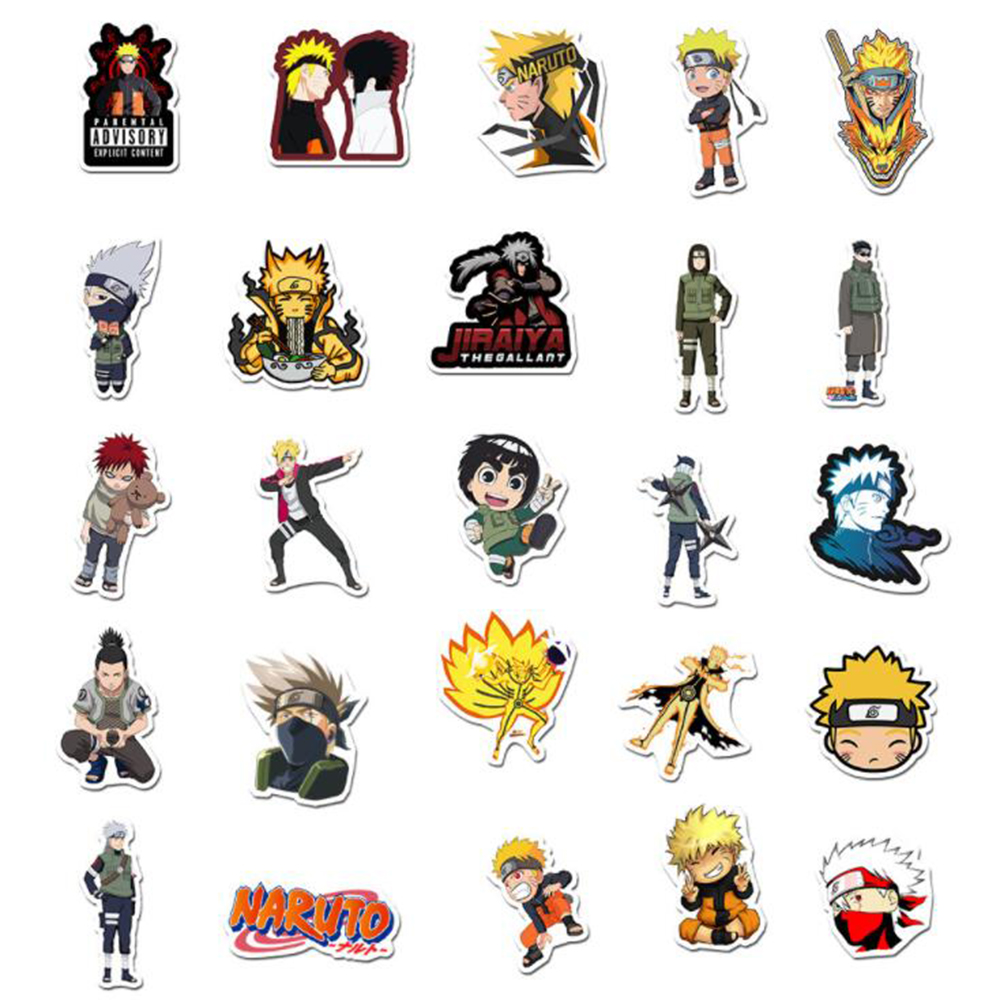 50PCS Cartoon NARUTO Different Patterns Graffiti Waterproof Stickers ...