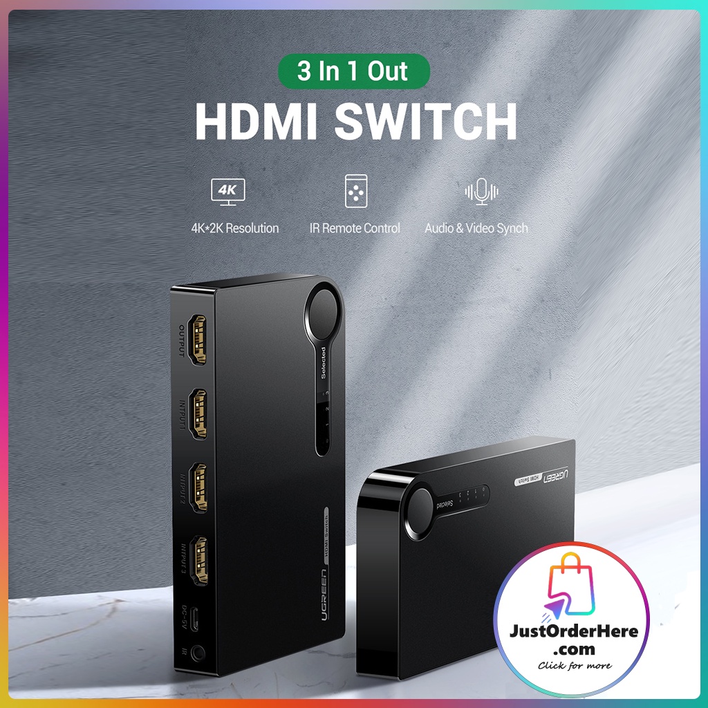 Ugreen UGREEN 3 In 1 Out 4K HDMI Switch Shopee Singapore