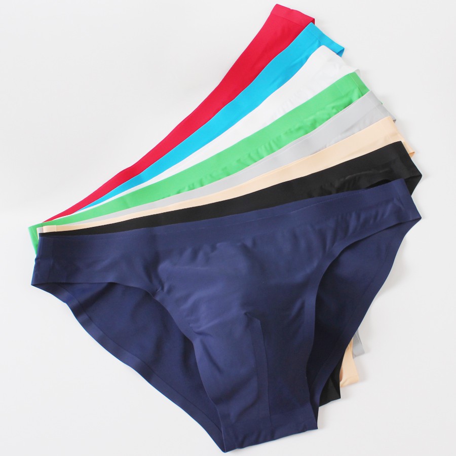 Men's Briefs Ice Silk Seamless Sexy Gay Short Pants Underwear Low Waist ...