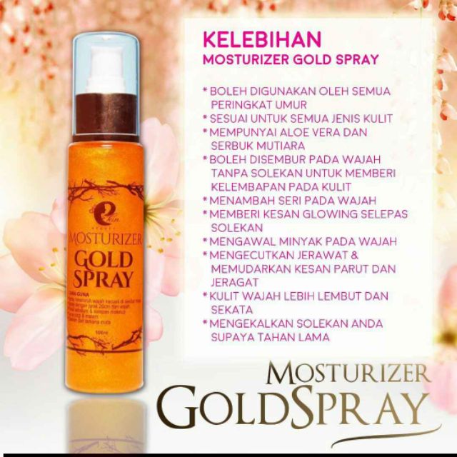 Shop Malaysia Hot Sale Mosturizer Spray Gold Ekin Beauty Shopee Singapore