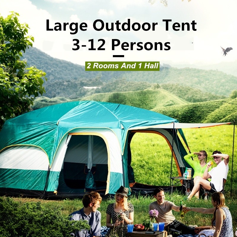 💕Outdoor Large Tent 12 Person Khemah Camping Waterproof Tent Shopee Singapore