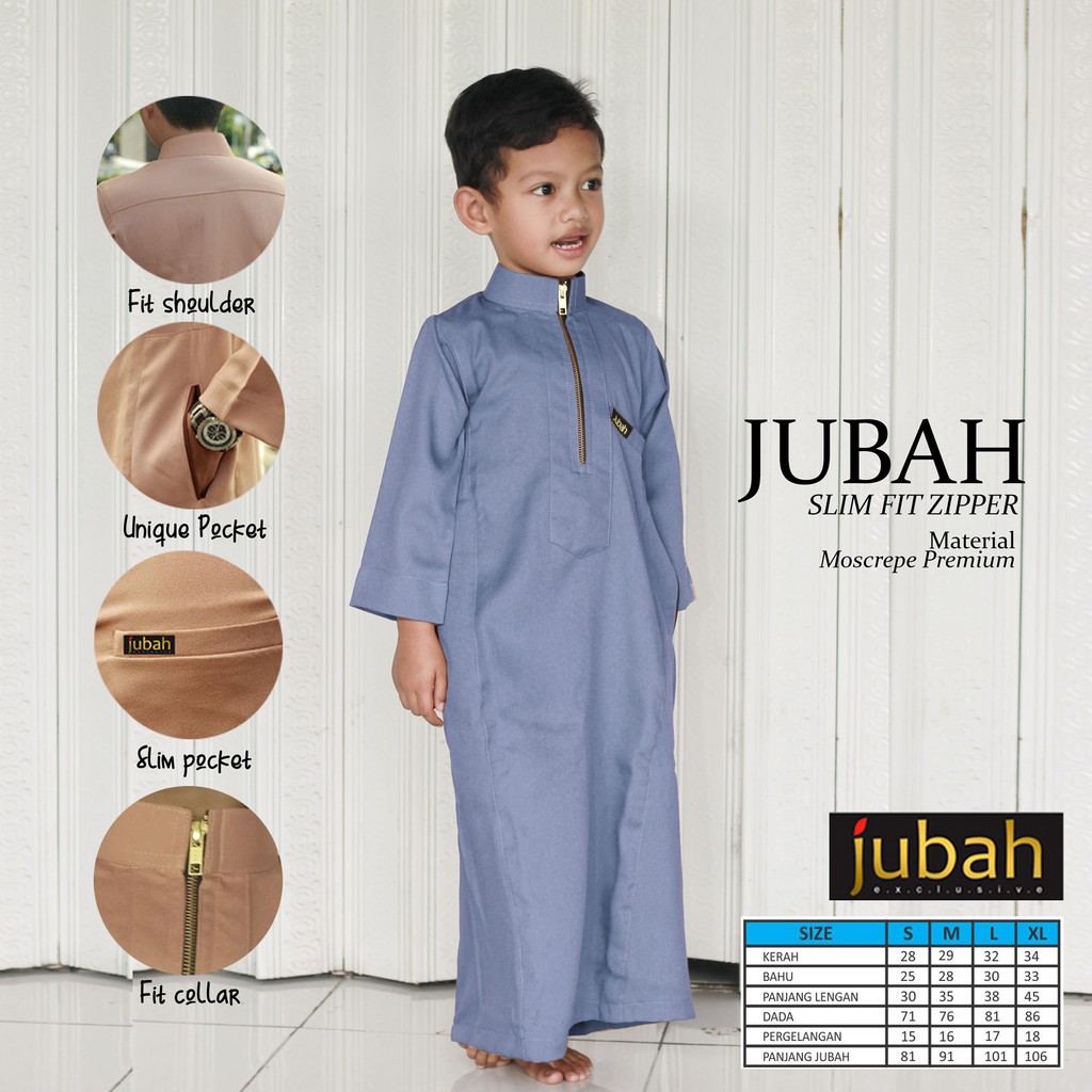 Jubah Kids Men Men Resleting Zipper Long Sleeve Robes Shopee Singapore