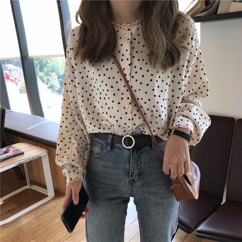 lace polka dot top