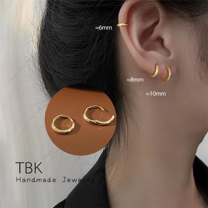 TBK Simple Fashion Small Circle Piercing Earrings Hoop Earrings 2780e