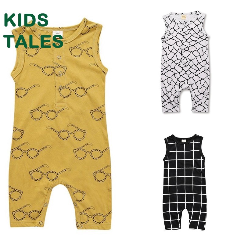 Baby Rompers Tiny Cotton Newborn Boys Girls Clothes Printed Sunglasses