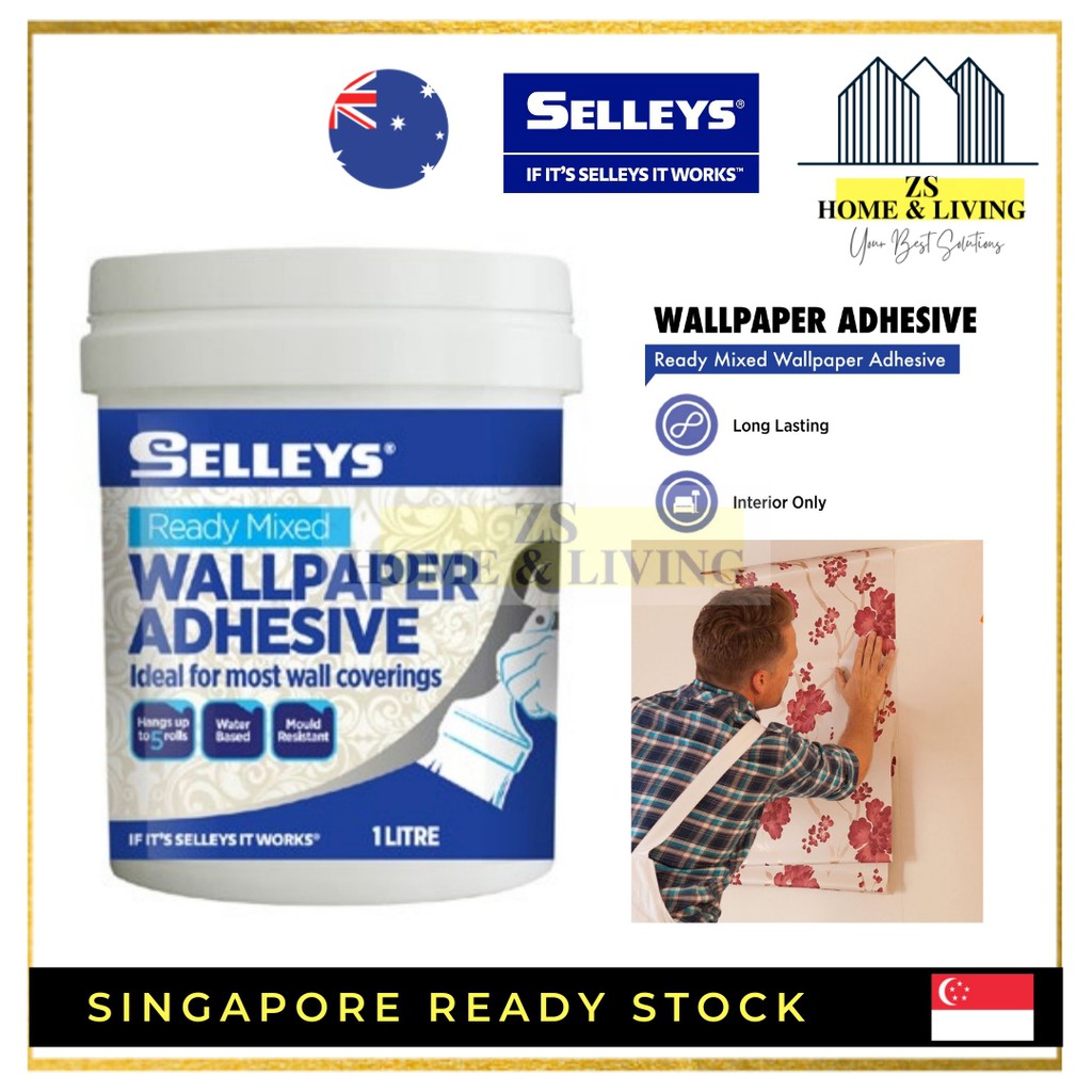 SG ready stock Selleys Ready Mix Wallpaper Adhesive / Wallpaper Glue 1  Litre / white glue | Shopee Singapore