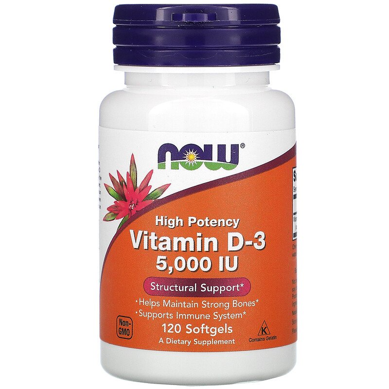 [SG] NOW Foods Vitamin D3 5000 IU 120 Softgels (Vitamin D 5000IU