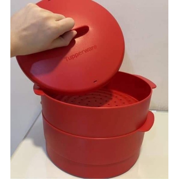 Steam it Red 2 layer Tupperware brands Red Steamer Shopee Singapore