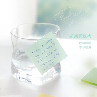 50 PCS PET Self-adhesive Transparent Waterproof Pastel Color Memo Pads #3
