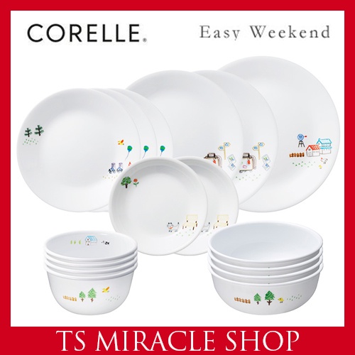 CORELLE KOREA Easy Weekend 16p Korean Type Tableware Set for 4 Persons