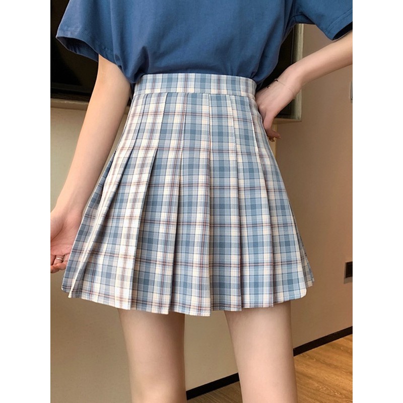 Women Plaid Plain Checkered Baseball Skirt | Shopee Singapore