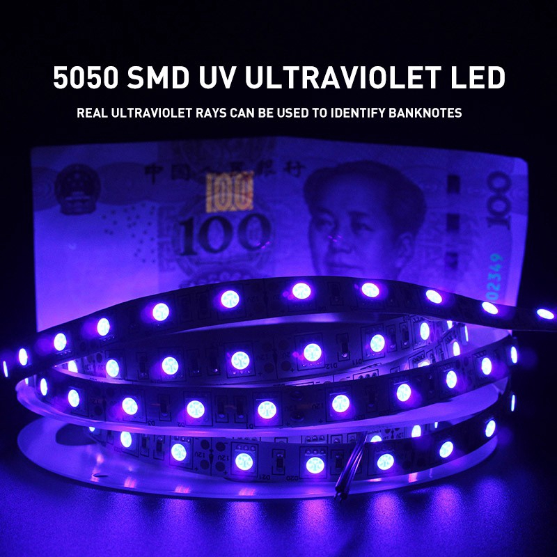 1-5M UV LED Light Strips 5050 3528 SMD 60/120LEDs/M Ultraviolet Strips Light 12V 