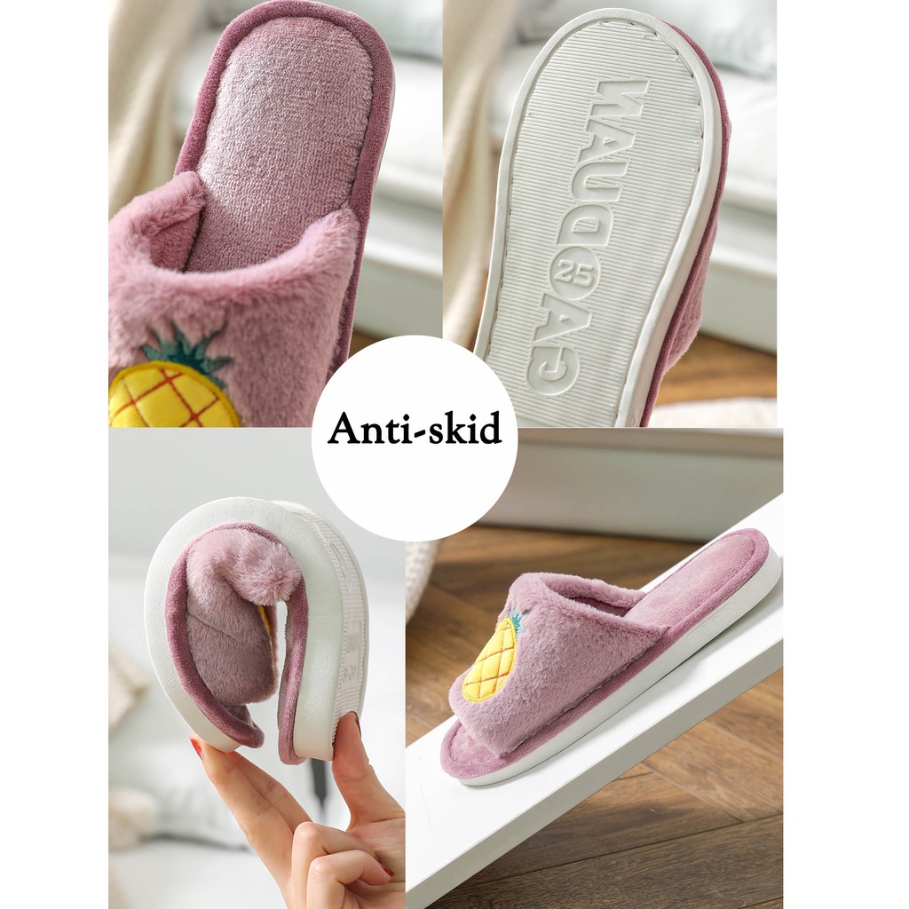 Image of Art Living 2021 Comfortable Anti-Slip  Bedroom Slippers Indoor Home Cute Fluffy Plush #7