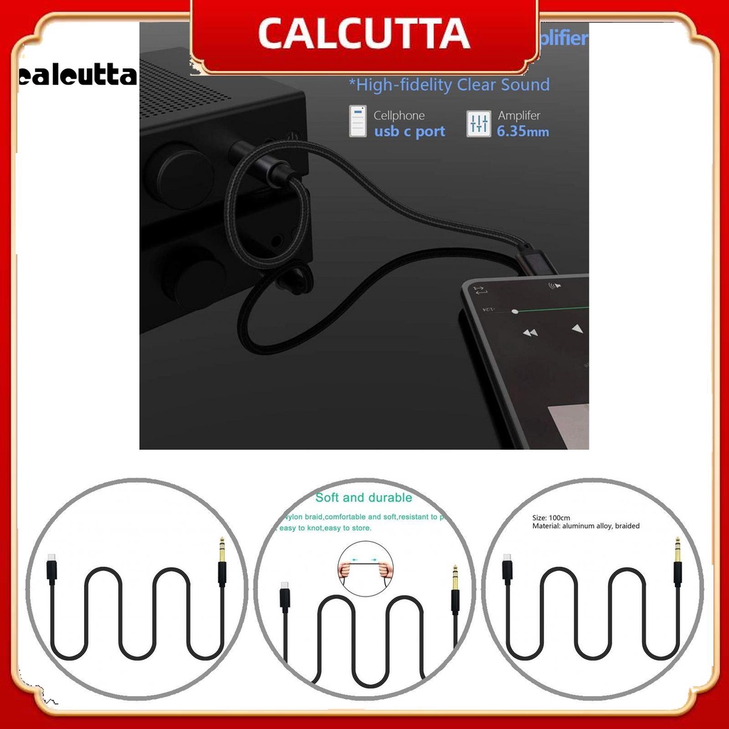 Calcutta 100cm Audio Adapter Cable Usb C To 6 35mm Male Trs Audio Adapter Cable High Conductivity For Monitor Shopee Singapore