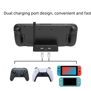 Game Console USB Type C 45W Fast Charging Holder Bracket for Nintendo Switch OLED / Switch / Lite Stand Base Storage Stand for Steam Deck Game Accessories