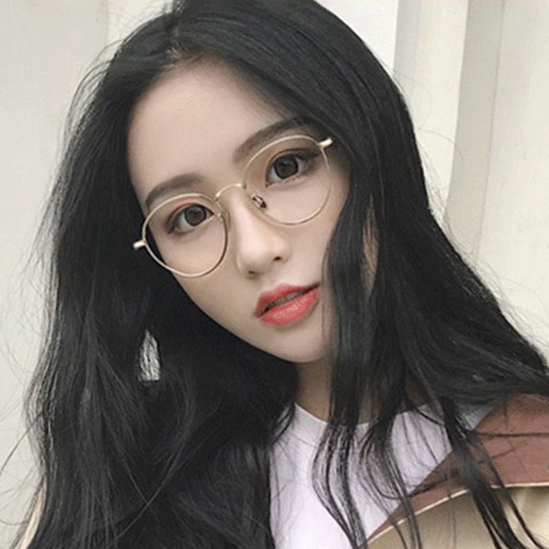 Korea Round Frame Spectacles Women Men Fashion Anti Blue Light