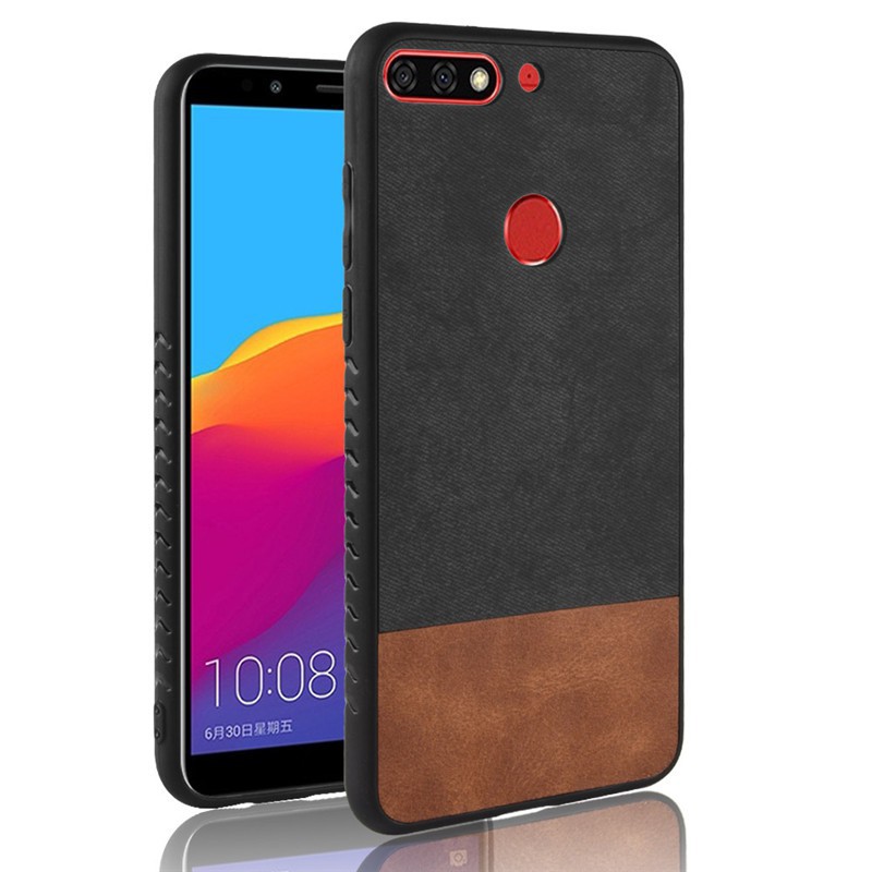 Huawei Y7 Prime 2018 Case Soft Silicone Edge Luxury Cowboy Cloth