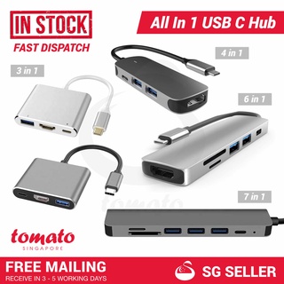 [SG Seller] 3/4/6/7 in 1 USB Type C Hub Adapter for Computer Laptop