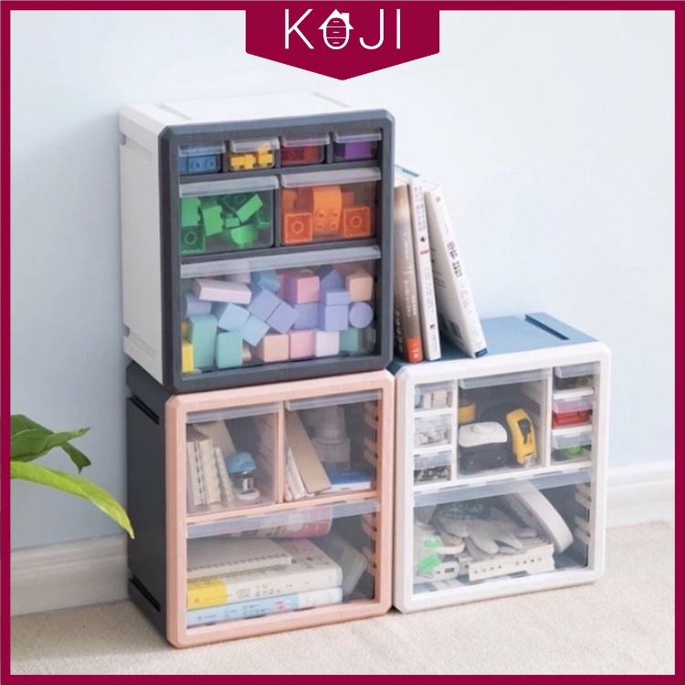 [SG Ready Stock] KOJI Plastic storage box Drawers Toy Building blocks large capacity Transparent