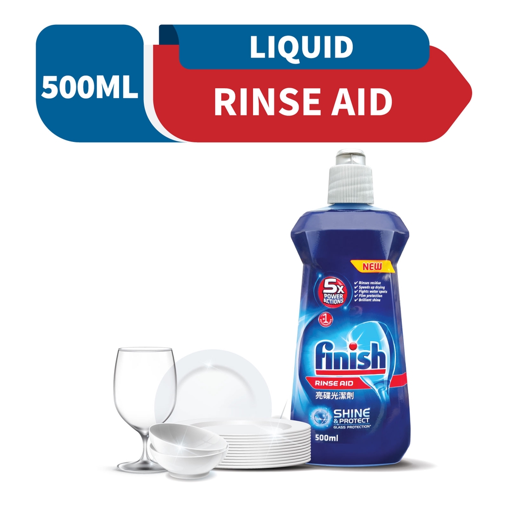 Finish Diamond Shine Rinse Aid Dishwasher Cleaner Liquid 500ml Shopee