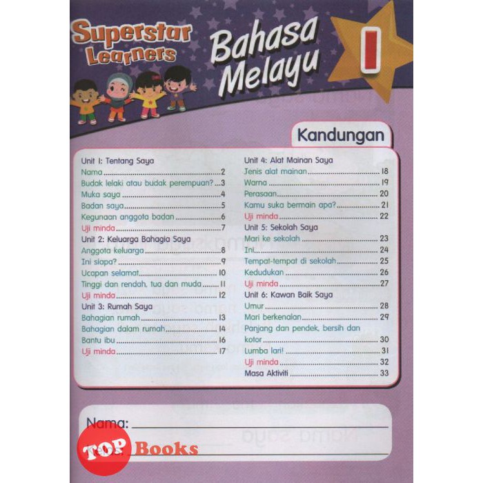 Shop Malaysia Topbooks Pelangi Kids Superstar Learners Bahasa Melayu 1 Shopee Singapore
