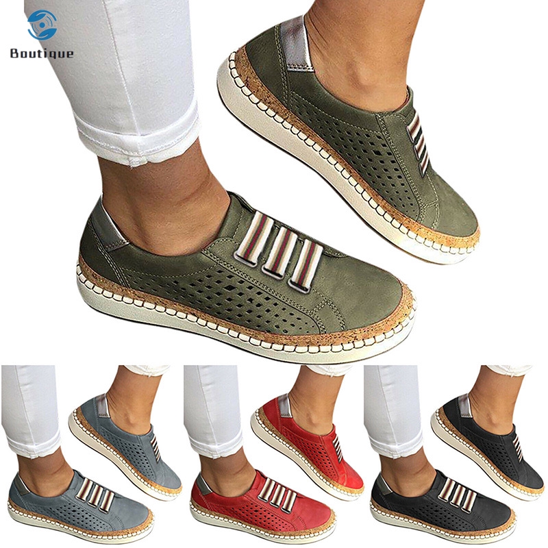 hollow out round toe casual sneakers