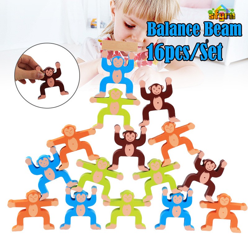 Sfyre Wooden Stacking Games Monkeys 