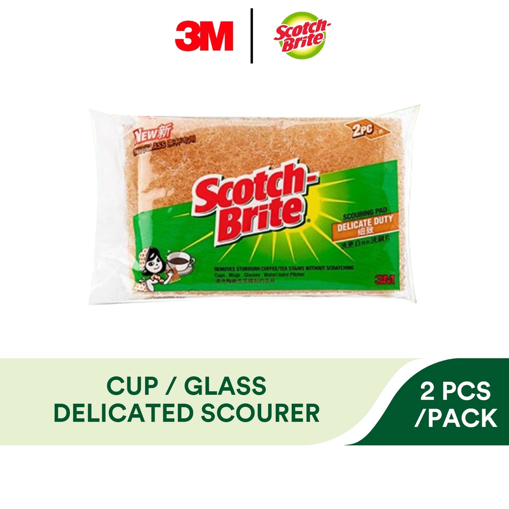 3M Scotch Brite Cup / Glass Delicated Scourer, 2 Pieces Shopee Singapore