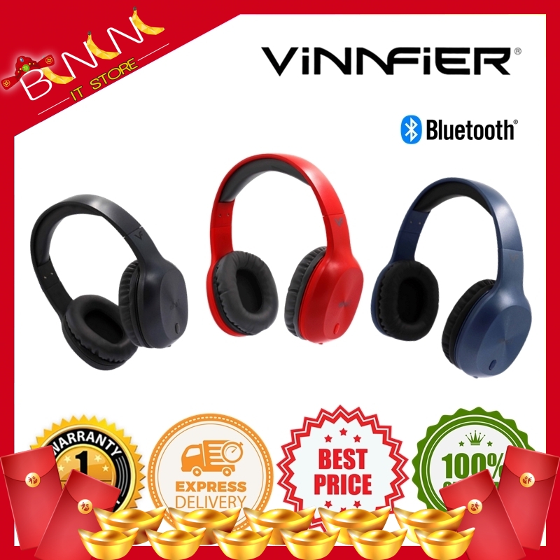 red wireless bluetooth headphones