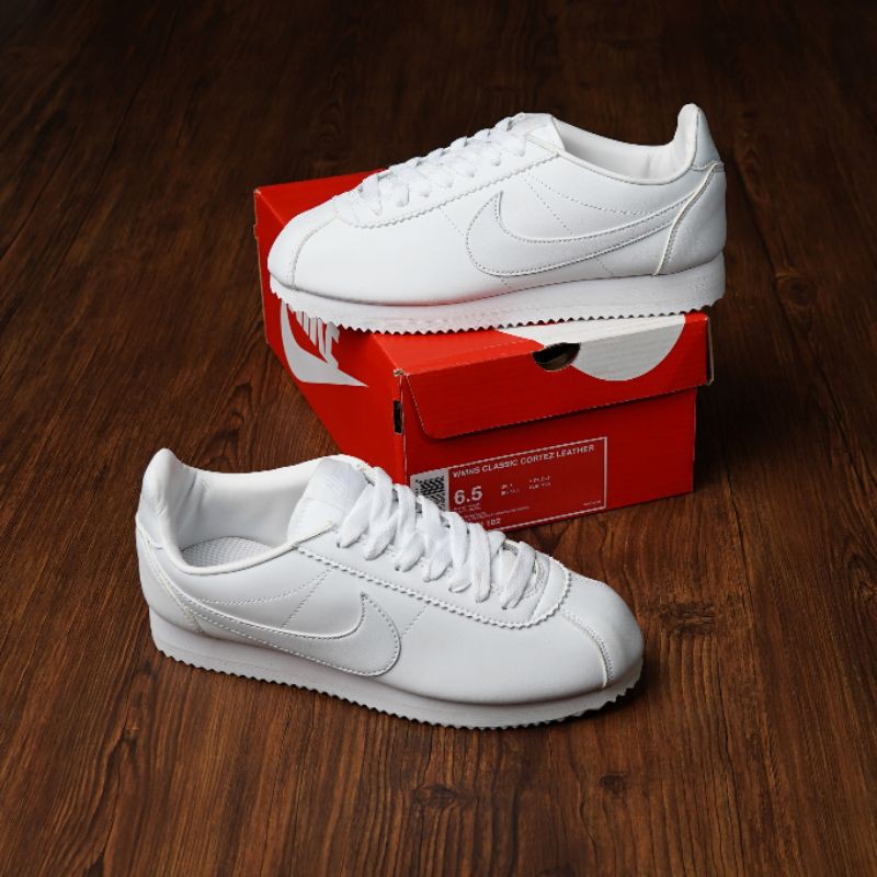all white cortez nike