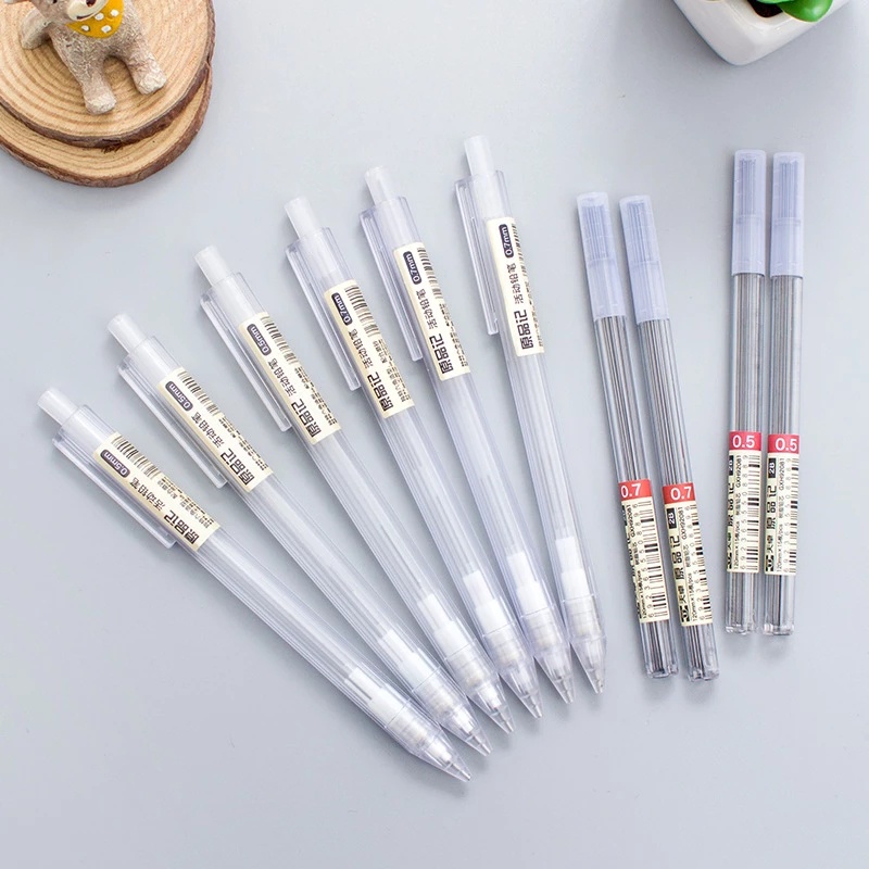 Mechanical Pencils with Refills Set 0.5/0.7mm 2H/2B/HB Transparent