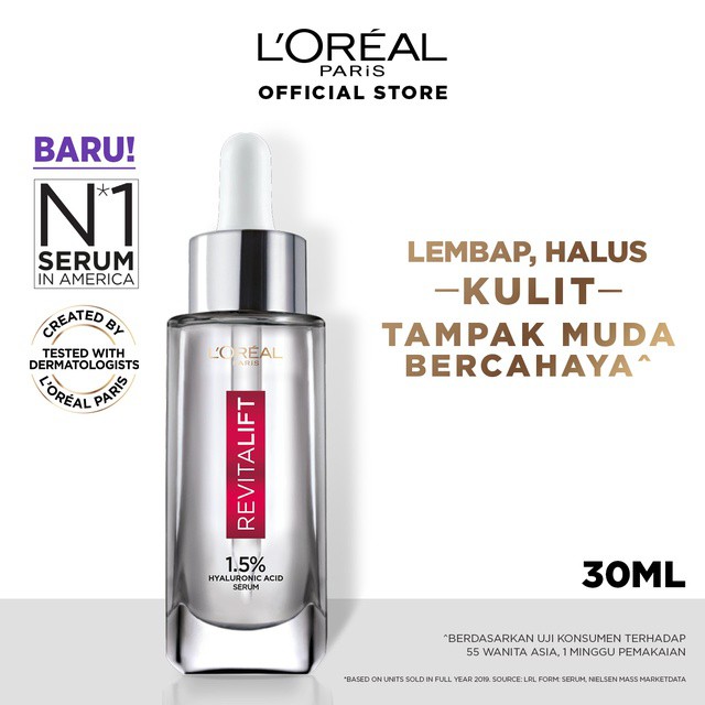 Original L Paris Revitalift Hyaluronic Acid Loreal Anti Aging Serum 30 Ml Shopee Singapore