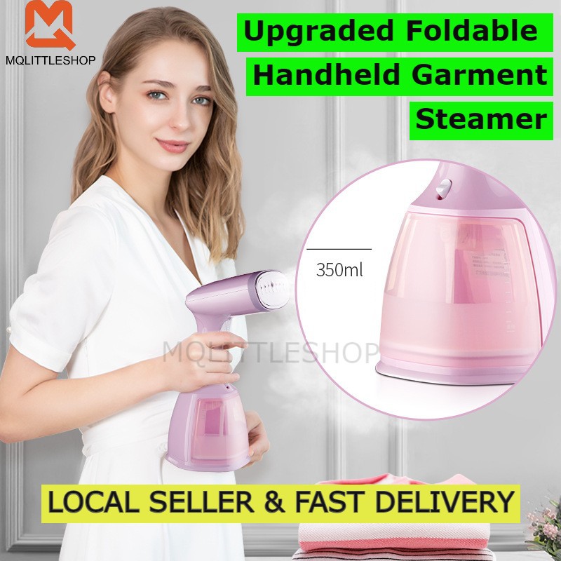 Foldable Handheld Garment Steamer Portable Steam Electric Mini Iron 1500W Pink Portable
