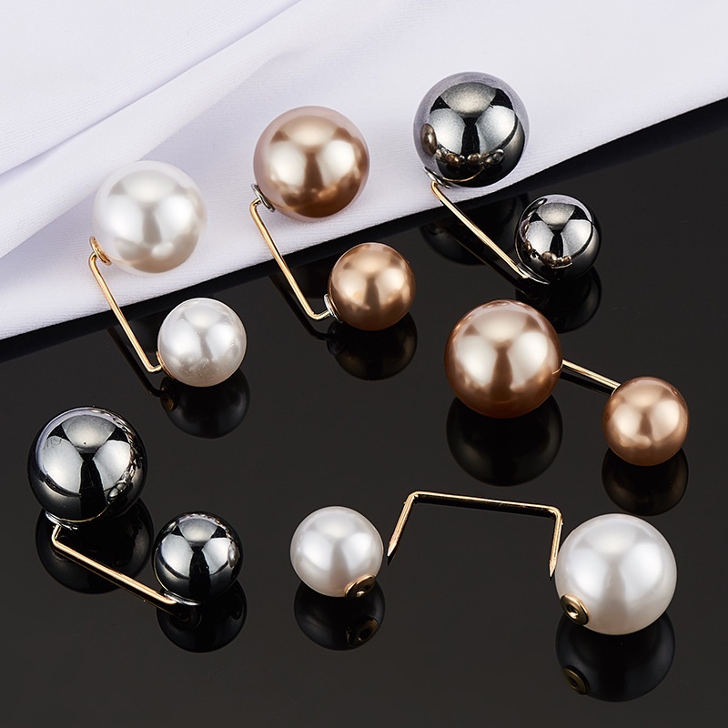 Image of Clothes Buckle Pants Waist Button Pearl Brooch Anti-glare Pin for Clothes Dress Pants #7