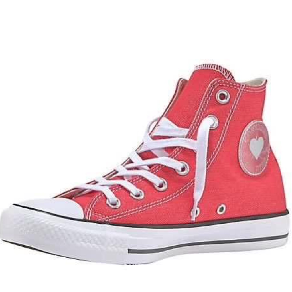 red love heart converse
