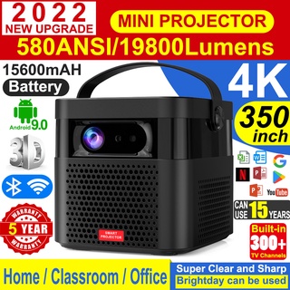 💦5 Years Warranty💦 Smart Mini 4K Projector Portable DLP 3D Android WiFi LED Full HD Smartphone For Phone and laptop Cinema Classroom Home Theater Office Business Outdoor Wireless