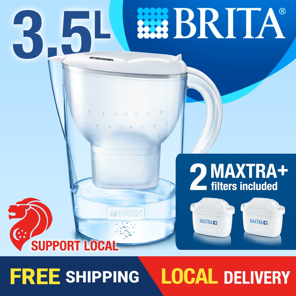 BRITA Marella XL 3.5L Water Pitcher Purifier with 2 NEW MAXTRA+ Filter