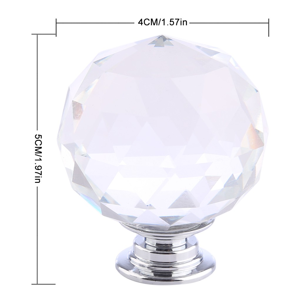 4cm Glass Global Shape Furniture Door Knobs Glass Pull Handle