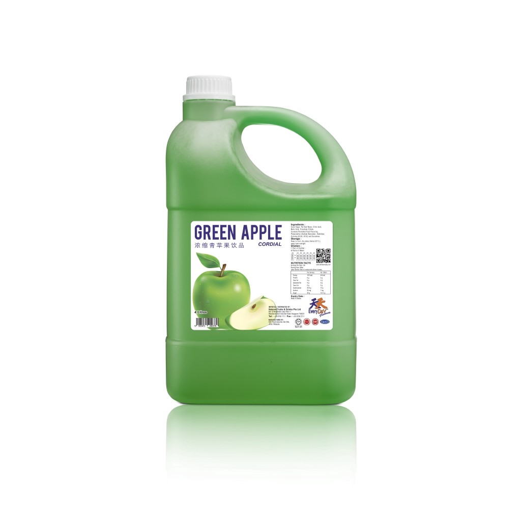 EveryDay Green Apple Flavoured Cordial 4L Shopee Singapore