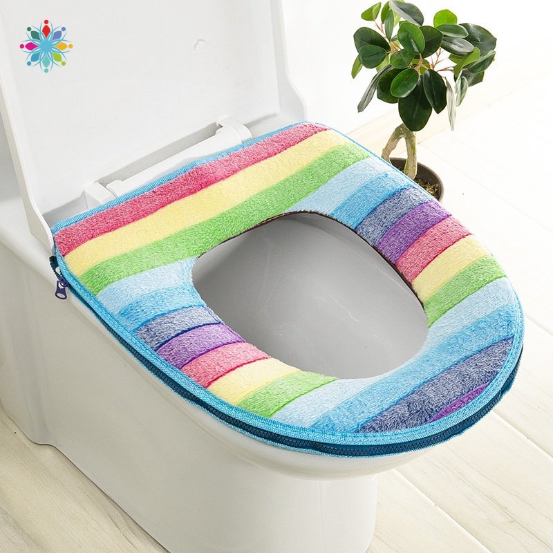 Bathroom Warmer Toilet Seat Cloth Soft Closestool Washable Lid Top
