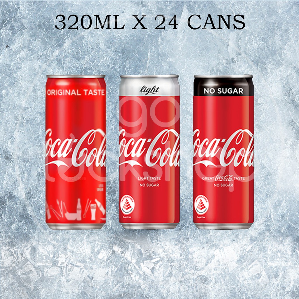 CocaCola/ Coke 320ML Original/Light/No Sugar Can Carton Shopee Singapore