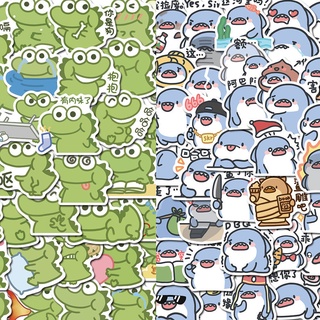 110 Pieces Fat Shark/Matcha Dan Emoji Pack Cartoon Cute Handbook Stickers Funny Waterproof Graffiti #4