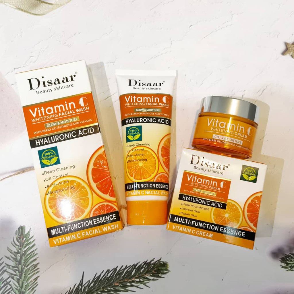 DISAAR 3 IN 1 SET (HA Vitamin C Glow & Moisture Whitening Face Cream